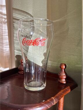 C11. Vintage Red Lettering Glass Coca-Cola Cup 6" Soda Pop